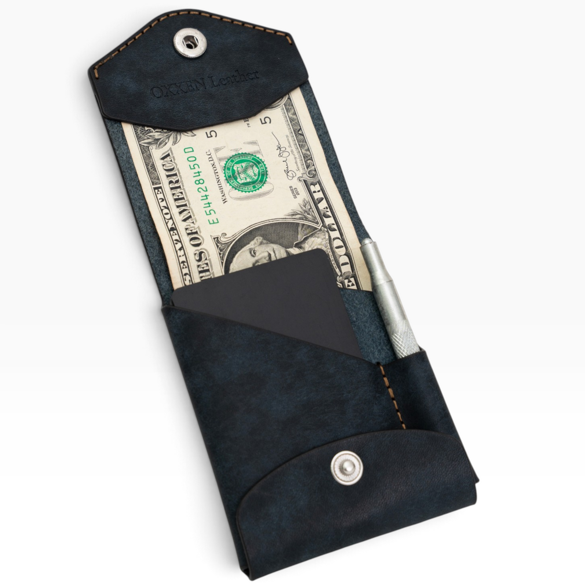 OXXEN No.97 Compact Wallet - Navy