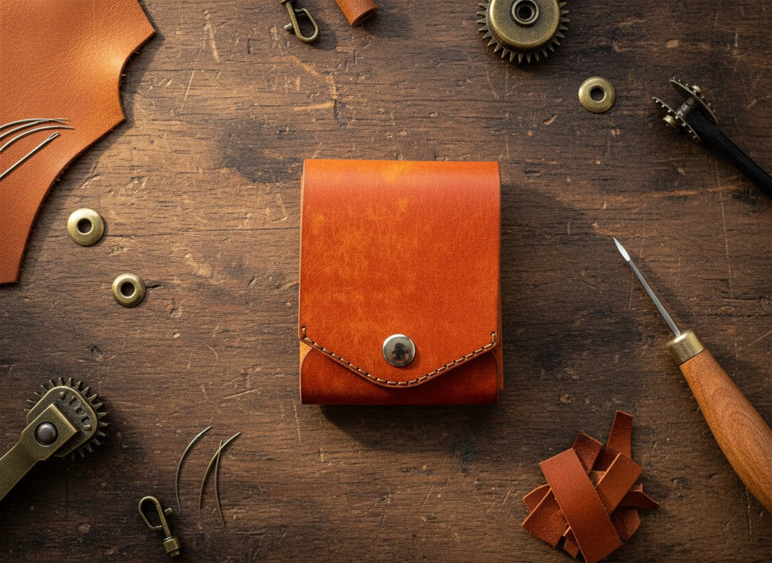 Handmade leather wallet in classic style No.97