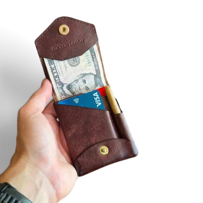 OXXEN No.97 Compact Wallet - Tabacco Brown